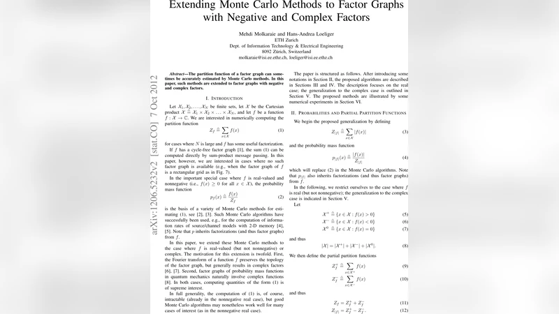 Extending Monte Carlo Methods to Factor Graphs with Negative and Complex   Factors