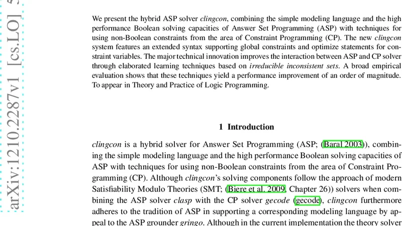 ASP modulo CSP: The clingcon system