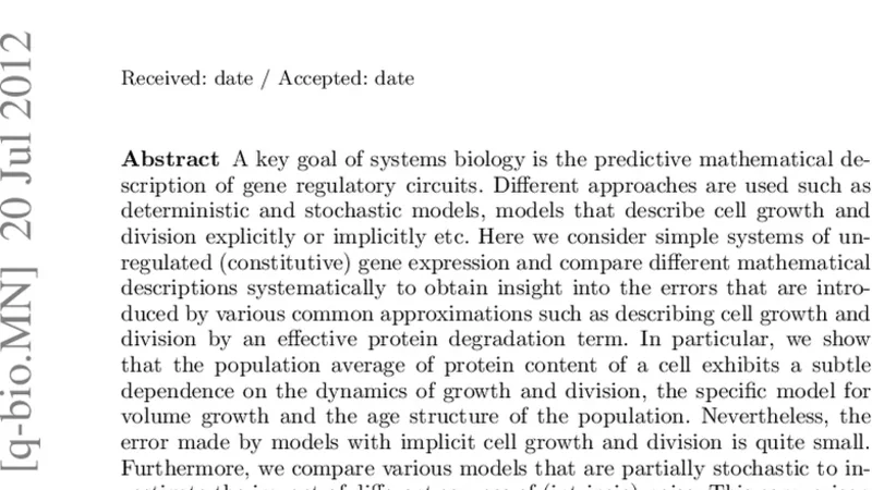 Deterministic and stochastic descriptions of gene expression dynamics