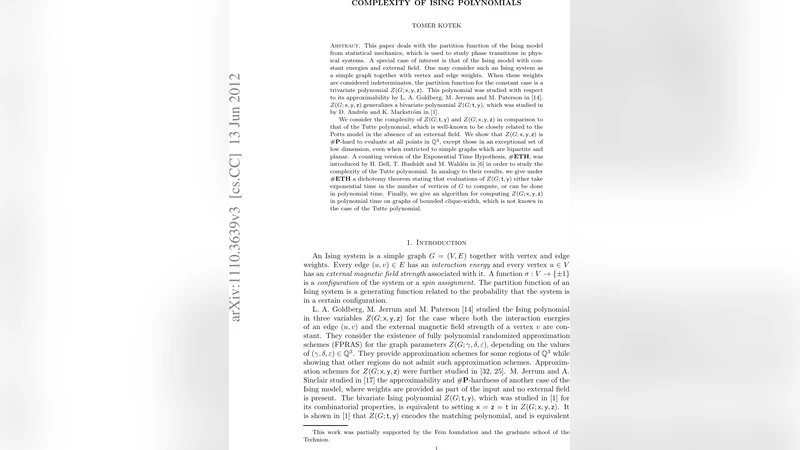 Complexity of Ising Polynomials