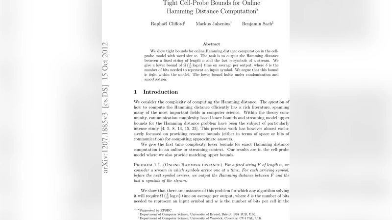 Tight Cell-Probe Bounds for Online Hamming Distance Computation