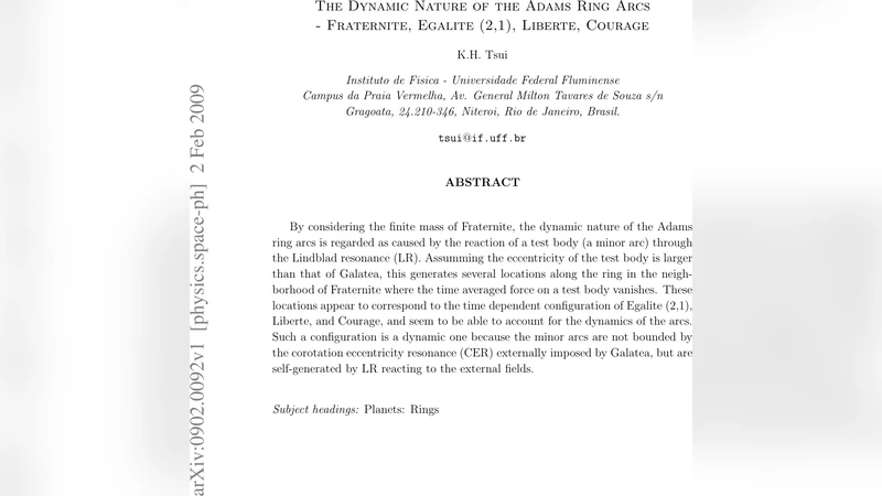 The dynamic mature of the Adams ring arcs - Fraternite, Egalite (2,1),   Liberte, Courage