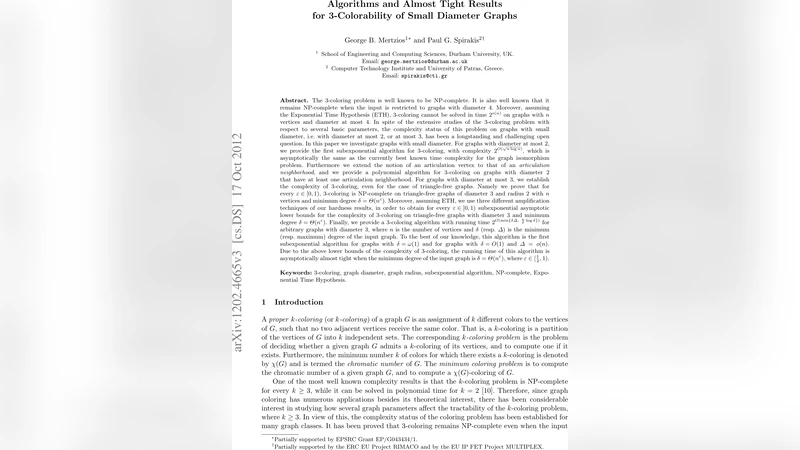 Algorithms and Almost Tight Results for 3-Colorability of Small Diameter   Graphs