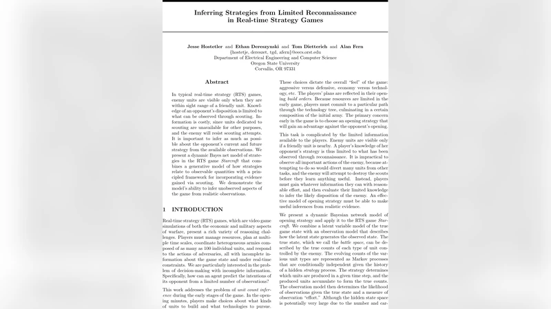 Inferring Strategies from Limited Reconnaissance in Real-time Strategy   Games