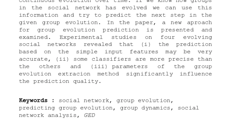 Predicting Group Evolution in the Social Network