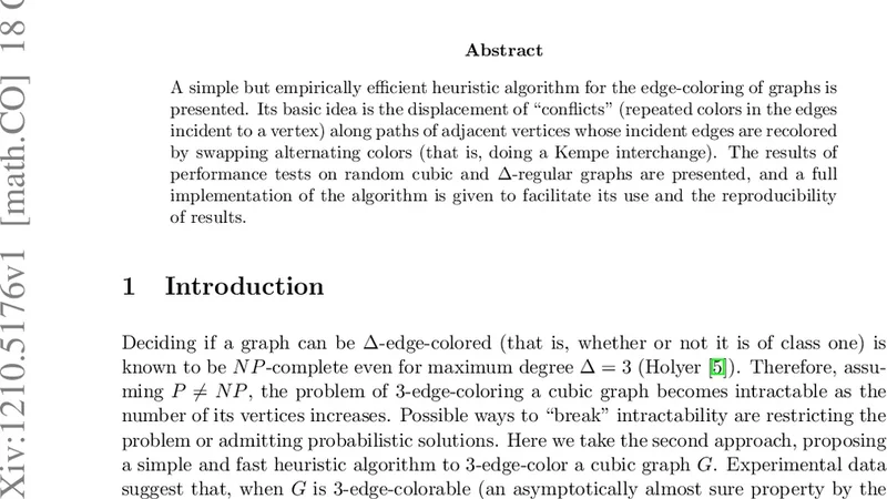A simple and fast heuristic algorithm for edge-coloring of graphs