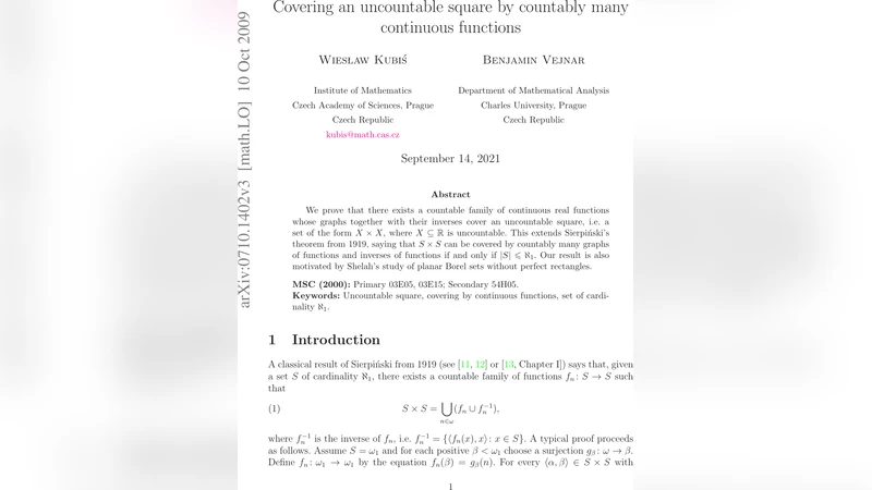 Covering an uncountable square by countably many continuous functions
