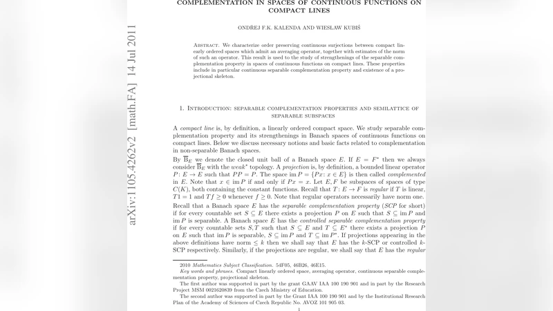 Complementation in Spaces of Continuous Functions on Compact Lines