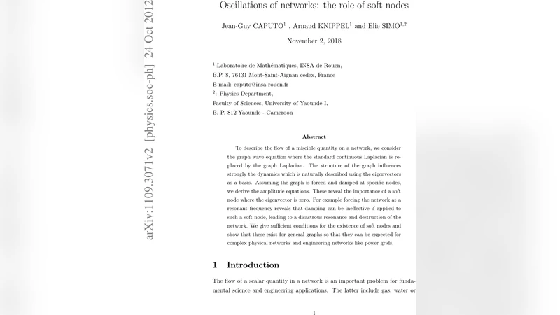 Oscillations of simple networks