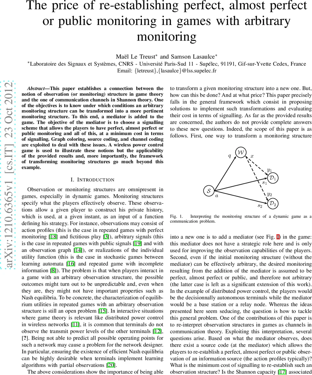 The price of re-establishing perfect, almost perfect or public   monitoring in games with arbitrary monitoring