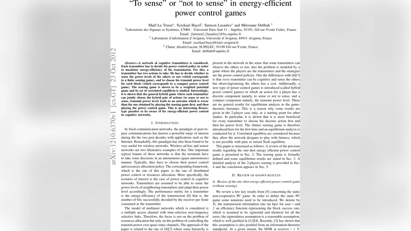 "To sense" or "not to sense" in energy-efficient power control games