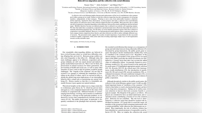 Risk-driven migration and the collective-risk social dilemma