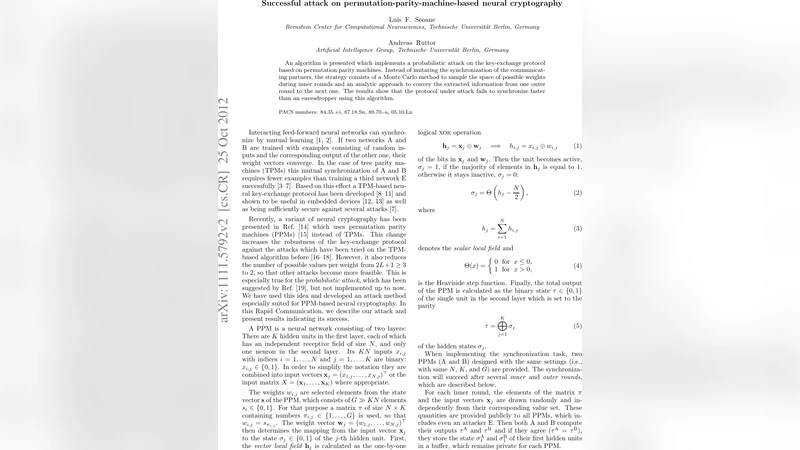 Successful attack on permutation-parity-machine-based neural   cryptography