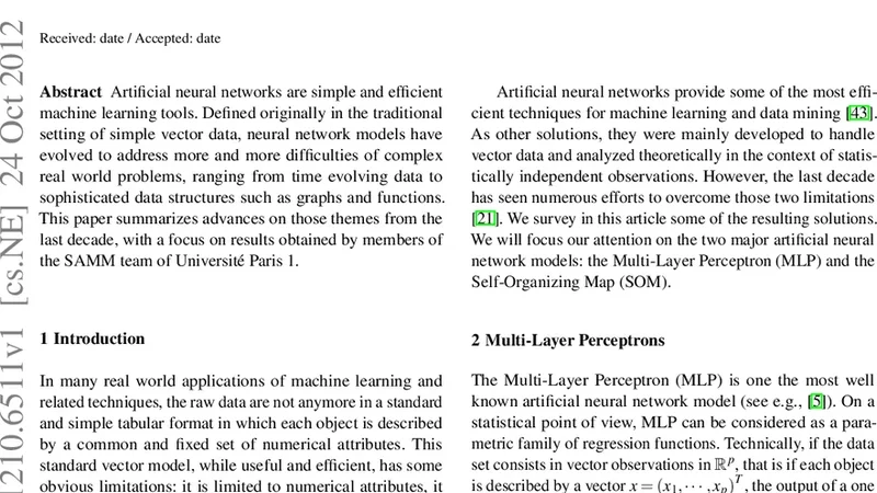 Neural Networks for Complex Data