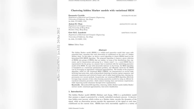 Clustering hidden Markov models with variational HEM