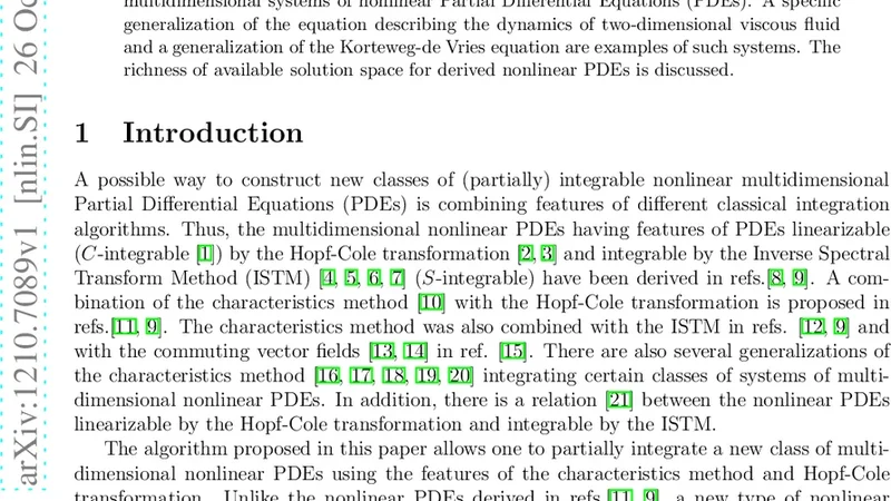 Partially integrable generalizations of classical integrable models by   combination of characteristics method and Hopf-Cole transformation