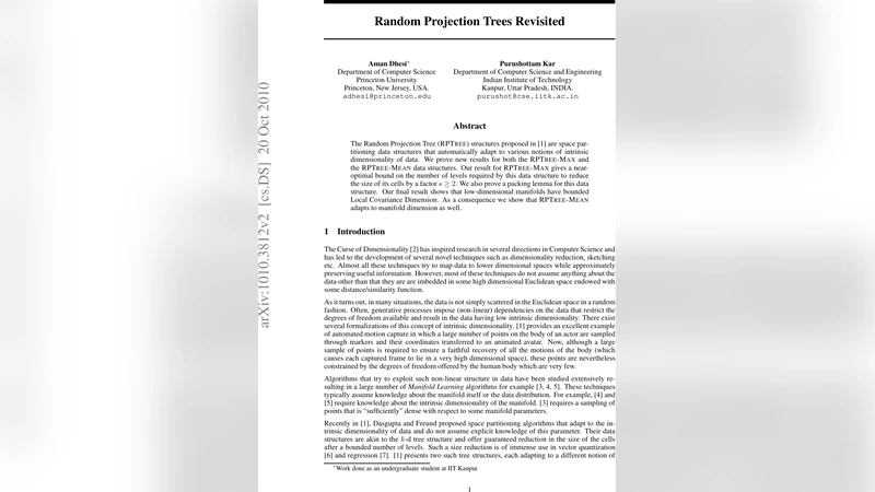 Random Projection Trees Revisited