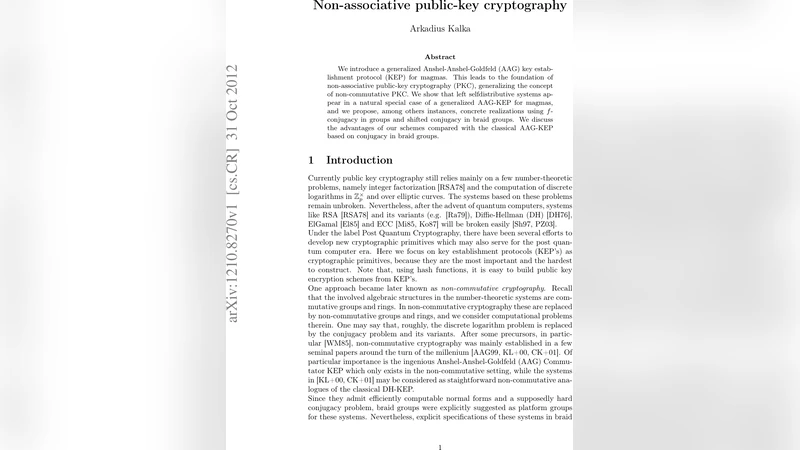 Non-associative public-key cryptography