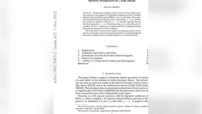 Motivic invariants of p-adic fields