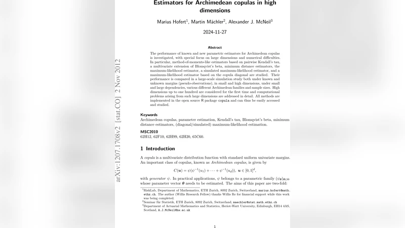Estimators for Archimedean copulas in high dimensions