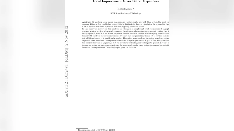 Local Improvement Gives Better Expanders