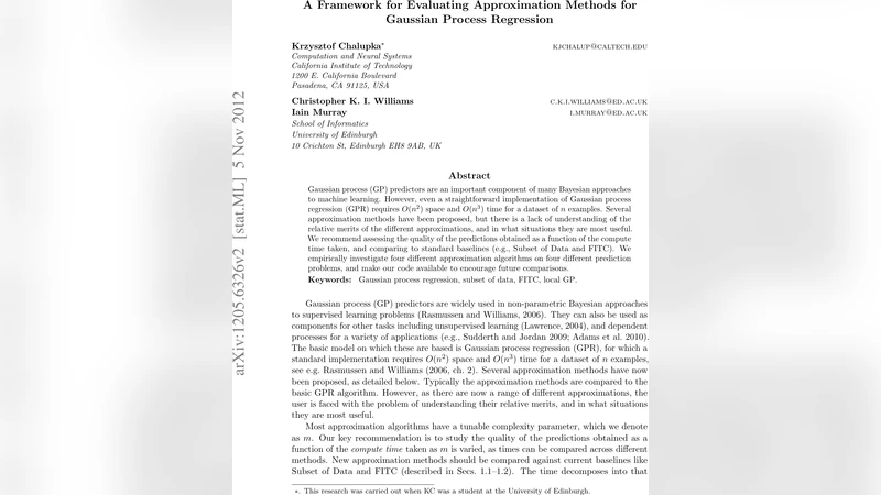 A Framework for Evaluating Approximation Methods for Gaussian Process   Regression