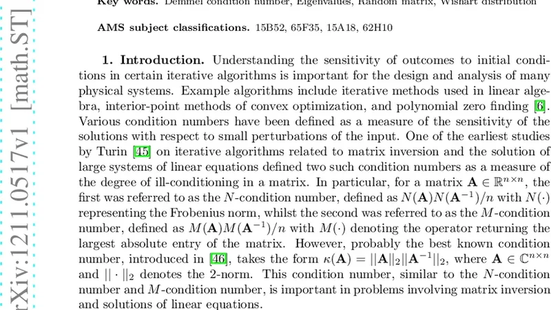 Distributions of Demmel and Related Condition Numbers