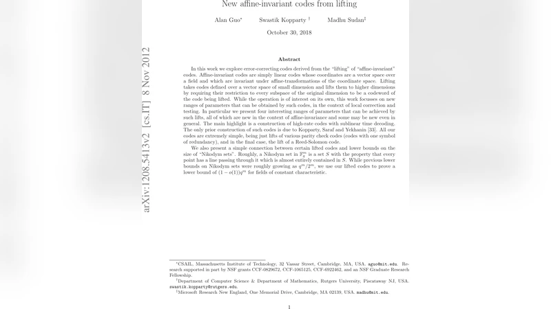 New affine-invariant codes from lifting