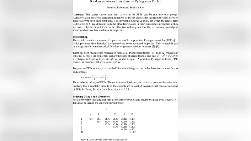 Random Sequences from Primitive Pythagorean Triples