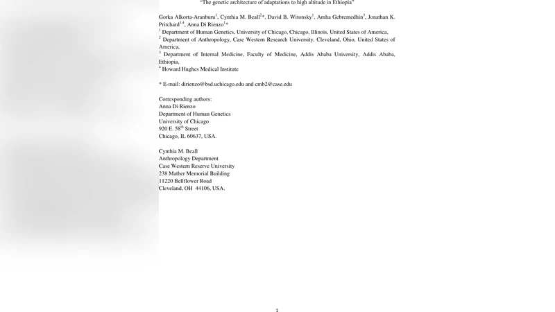 The genetic architecture of adaptations to high altitude in Ethiopia