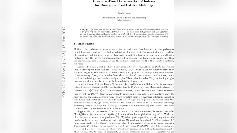 Grammar-Based Construction of Indexes for Binary Jumbled Pattern   Matching