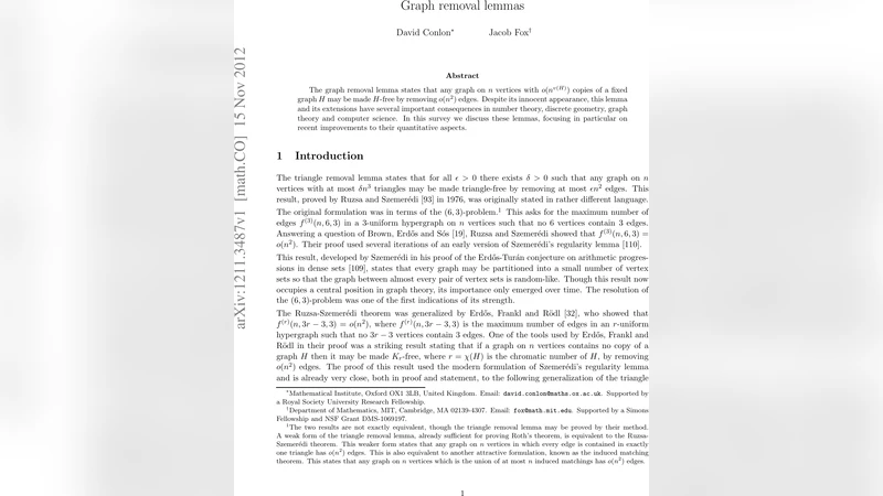 Graph removal lemmas