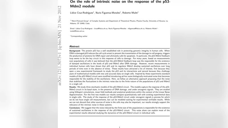 On the role of intrinsic noise on the response of the p53-Mdm2 module
