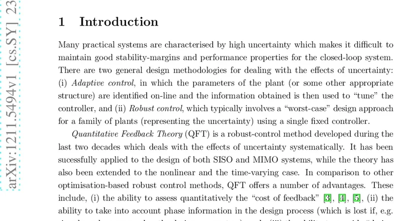 Optimal design of PID controllers using the QFT method