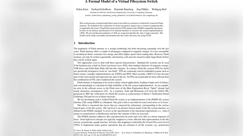 A Formal Model of a Virtual Filesystem Switch
