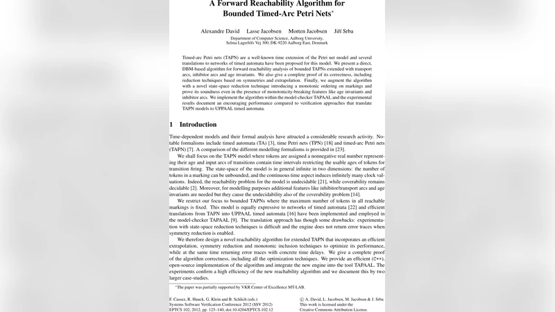 A Forward Reachability Algorithm for Bounded Timed-Arc Petri Nets