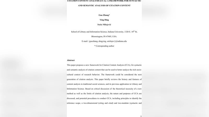 Citation content analysis (cca): A framework for syntactic and semantic   analysis of citation content