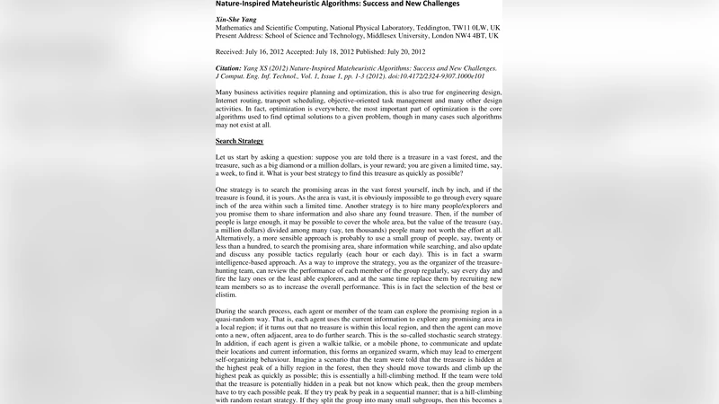 Nature-Inspired Mateheuristic Algorithms: Success and New Challenges