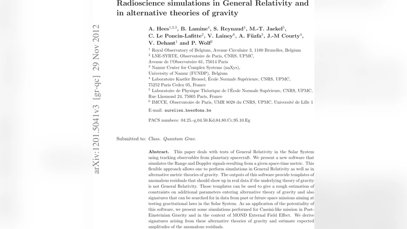 Radioscience simulations in General Relativity and in alternative   theories of gravity