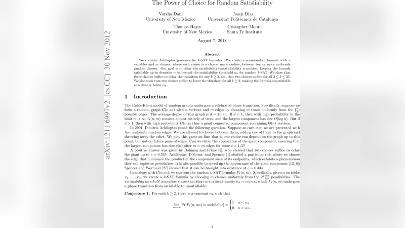 The Power of Choice for Random Satisfiability