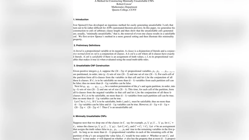 A Method for Constructing Minimally Unsatisfiable CNFs