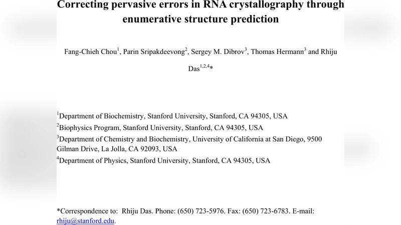 Correcting pervasive errors in RNA crystallography through enumerative   structure prediction