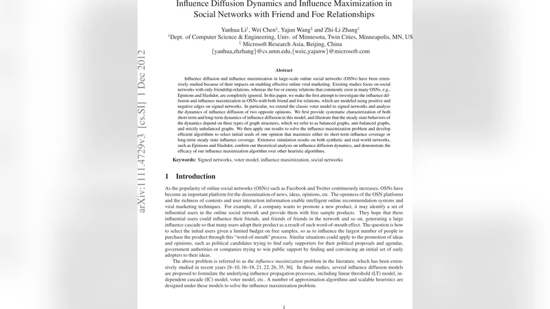 Influence Diffusion Dynamics and Influence Maximization in Social   Networks with Friend and Foe Relationships