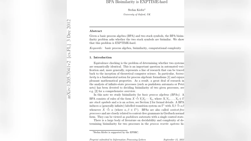 BPA Bisimilarity is EXPTIME-hard