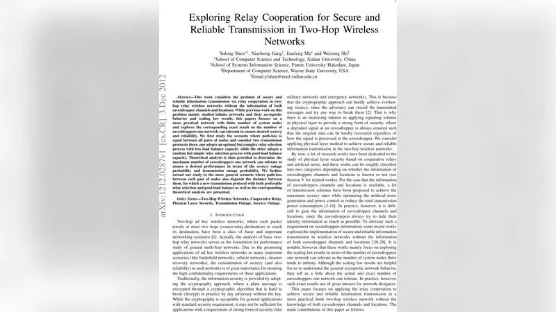 Exploring Relay Cooperation for Secure and Reliable Transmission in   Two-Hop Wireless Networks