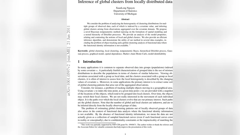 Inference of global clusters from locally distributed data