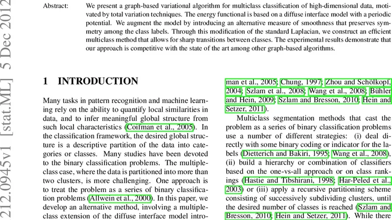Multiclass Diffuse Interface Models for Semi-Supervised Learning on   Graphs