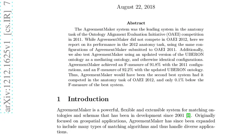 Testing the AgreementMaker System in the Anatomy Task of OAEI 2012