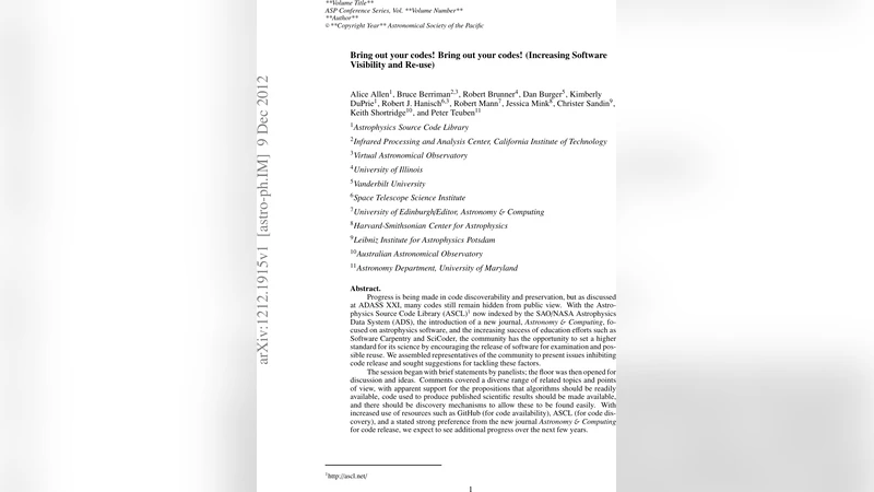 Bring out your codes! Bring out your codes! (Increasing Software   Visibility and Re-use)