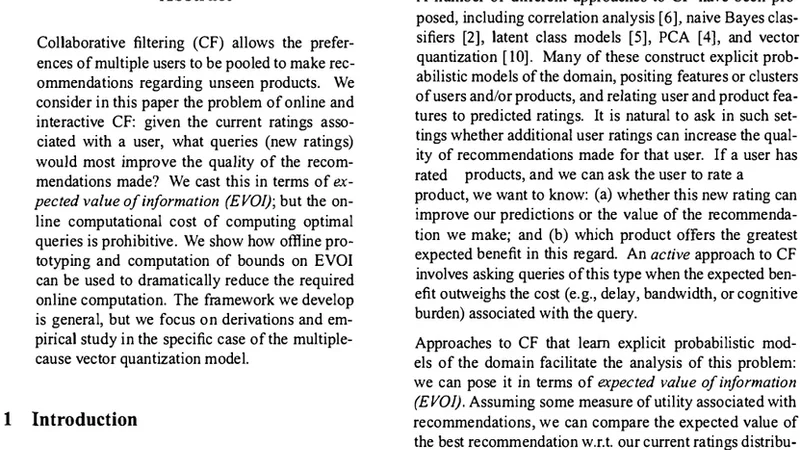 Active Collaborative Filtering